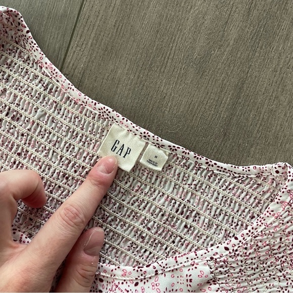 ❄️5 for $20❄️ GAP Pink Paisley Color Block Smocked Midi Dress - Picture 5 of 6